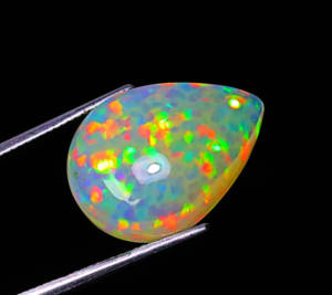Cabochon d'opale éthiopien naturel de qualité supérieure en forme de poire Welo Multi Flashy Galaxy Fire Gems Making Ring Jewelry - Product Image 1