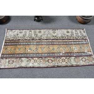 Clásico Beige azul 2,2x4,4 pies alfombra turca hecha a mano felpa poliéster lana pila Rectangular Patchwork patrón para sala de estar dormitorio - Product Image 3