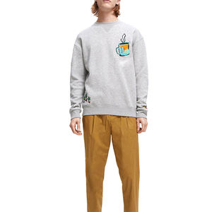 High Quality 100% Cotton Mens Pullover Sweatshirts Solid Winter Eco-Friendly Breathable Heavyweight <b>Denime</b> <b>Fabric</b> Custom Puff - Product Image 2