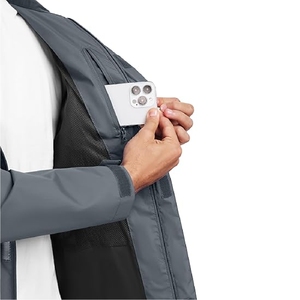 Veste coupe-vent décontractée en nylon solide de haute qualité pour hommes Manteaux extérieurs étanches à fermeture éclair Veste en nylon - Product Image 3