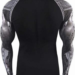 เสื้อรัดกล้ามเนื้อแขนยาวพิมพ์ลายสีสันสดใสคุณภาพสูงสำหรับผู้ชาย MMA UPF50+ ระบายอากาศได้ดี - Product Image 6