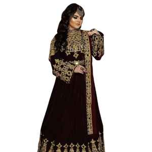 Robe afghane vintage pour femmes de la meilleure qualité, respirante, fabriquée au Pakistan, 100% polyester, broderie, volants, appliques, mariage, fête - Product Image 1