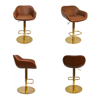 Fournisseur de chaises DM, tabouret de bar personnalisé en similicuir avec dossier et accoudoirs, siège pivotant réglable pour comptoir de cuisine et bar à domicile