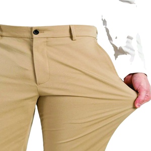 Venta al por mayor en blanco de oficina para hombre de negocios pantalones de algodón Spandex Chino Casual hombres pantalones y pantalones - Product Image 4