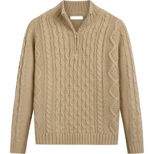 Pull à col roulé à manches longues en coton tricoté épais sur mesure avec logo personnalisé, taille plus, broderie, automne hiver, garçons, écologique, meilleur - Product Image 5