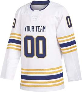 Bajo MOQ alta calidad práctica al por mayor personalizado hombres mujeres Hockey desgaste jóvenes barato en blanco hockey sobre hielo Jersey - Product Image 2