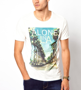 T-shirts en toile respirants à col rond pour hommes, en mélange polyester/coton de haute qualité, coupe ample et épaisse, personnalisables avec logo - Product Image 2