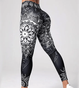 กางเกงโยคะพิมพ์ลายสแปนเด็กซ์/โพลีเอสเตอร์ คุณภาพสูง นุ่มพิเศษ ระบายอากาศได้ดี เป็นมิตรกับสิ่งแวดล้อม ตัดเย็บอย่างประณีต สำหรับผู้หญิง ปรับแต่งได้ตามต้องการ - Product Image 3