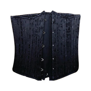 Corsé de terciopelo de rayón negro para mujer, corpiño de entrenador de cintura gótica sin costuras para fiesta y moda, envío de UPS - Product Image 1