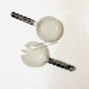 Elegante Servidor de ensalada con cuentas resina remolino patrón familia vajilla decoración del hogar herramientas onduladas múltiples - Product Image 5