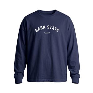 Camiseta Musulmana de Manga Larga de Algodón, Cuello Redondo, Casual, Unisex, Corte Holgado, Transpirable, para Uso Diario, Colección Sabr State - Product Image 3