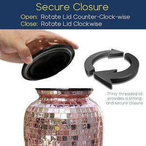 Handmade Mosaic Glass Cremation Urn Large Adult Size Burial Hand Applied Individual <b>Tiles</b> Unique Artwork for Funerals - Product Image 4