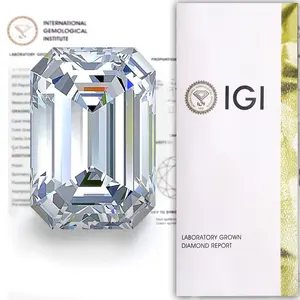 Wholesale IGI Certificate Emerald Cut DEF Color VS/VVS Clarity CVD HTPT Uncut Rough Stone 2.36ct Lab Grown Loose Diamond
