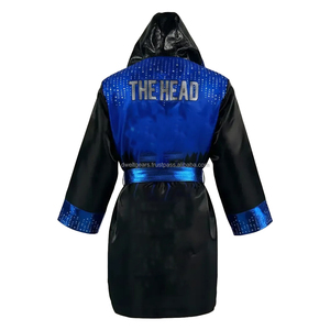 Peignoir de boxe à capuche en satin de qualité supérieure, équipement de boxe personnalisé, robe de cérémonie respirante, fournisseur en gros - Product Image 4