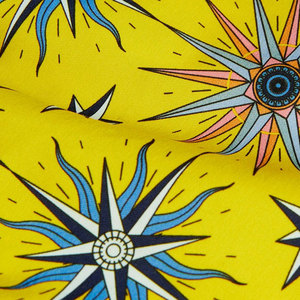 Shorts de Baño para Hombre, de Lona, Impermeables, Transpirables, Ecológicos, Resistentes al Viento, con Estampado de Estrella de Brújula Náutica en Amarillo Vibrante, Protección Solar UPF 50 Plus - Product Image 6