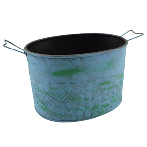 Juego decorativo para interiores y exteriores de 2 macetas ovaladas de Metal, maceta antigua de cobre para decoración del hogar y el Hotel - Product Image 2