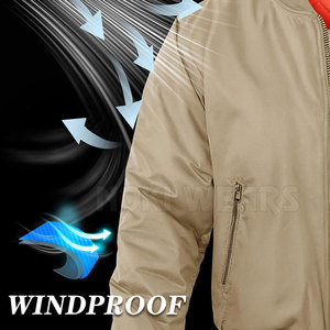 Chaqueta Bomber de Alta Calidad, Superventas, Color Sólido, Chaqueta Bomber para Hombre con Cremallera Completa - Product Image 5