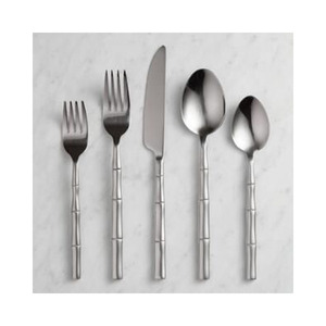 Juego de cubiertos con mango largo decorativo plateado, tenedores, cucharas, cuchillo, cubiertos, juego de cubiertos de acero, juego de cubiertos de acero inoxidable - Product Image 3