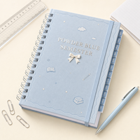 Carnet de planification académique LABON personnalisé A5 bleu poudré avec pages mensuelles et hebdomadaires pour l'école, le bureau et les études