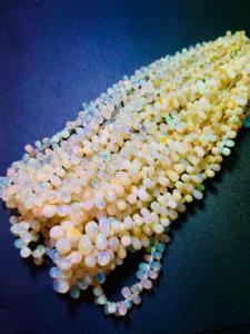 Pierres précieuses d'opale éthiopienne naturelle Welo Variété Lisse Larme Perles en vrac Couleur blanche - Product Image 4