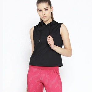 Sudadera con capucha sin mangas para mujer Sudaderas con capucha personalizadas Gimnasio para mujer Slim Fits Sudadera con capucha sin mangas - Product Image 3