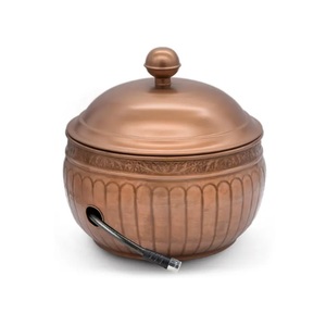 Bol tuyau en cuivre couleur or rose avec couvercle forme ronde pour arroser les plantes à la maison bol tuyau d'arrosage décoratif en cuivre - Product Image 3