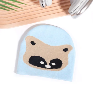 Otoño e Invierno pequeño patrón de zorro niños Jacquard Beanie sombreros lindo suave bebé Color sólido gorros cálidos gorra para niñas niños - Product Image 1