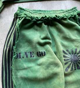 ชุดวอร์มผู้ชายไซส์ใหญ่ สไตล์สตรีทแวร์ ผ้าฟอกสีแบบ Acid Wash พิมพ์ลาย ย้อมสีแบบ Garment Dyed ทรงหลวม มีฮู้ดคู่ ซิปหน้า - Product Image 6