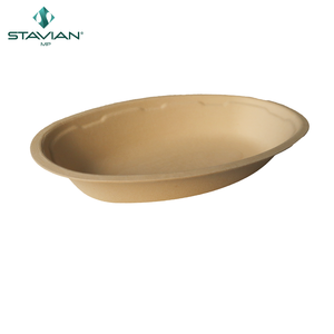 29oz naturel à base de plantes 100% matériau écologique biodégradable 850ml nouveau top bols jetables en bagasse bol ovale sans PFAS - Product Image 1