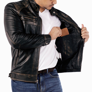 Best Design Leather <b>Jacket</b> for Men Customized Cowhide Leather <b>Jacket</b> for Men Breathable Windbreaker Quilted Men's <b>Jackets</b> - Product Image 4