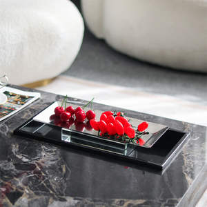 Plateau de service rectangulaire décoratif en métal avec support pour table à manger, table basse, décoration intérieure, cadeau, hôtel, restaurant, ensembles de présentation - Product Image 6