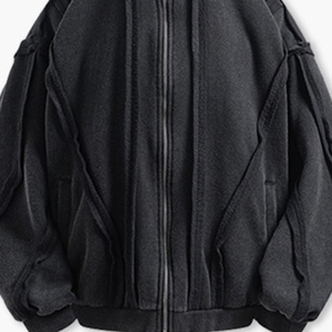 เสื้อกันหนาวมีฮู้ดแบบมีซิปของผู้ชายทรงโอเวอร์ไซส์ซักได้2025 - Product Image 6