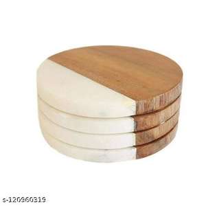 Offre Spéciale Bois de manguier et marbre Thé Café Sans vin Noyer Sous-verres Pour la cuisine et la table Décoration de table d'Inde - Product Image 6