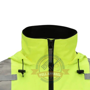 Oem huỳnh quang màu xanh lá cây màu đen mù<span class=keywords><strong>a</strong></span> đông áo khoác mới đến lớp 3 polyester an toàn Áo khoác cho nước biển sử dụng cho đồng phục làm việc - Product Image 6