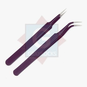 Pince à épiler d'extension de cils en acier inoxydable de haute qualité meilleure marque privée de qualité avec votre propre logo - Product Image 1