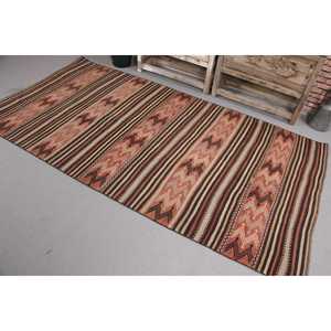 Tapis vintage 4,3x8,5 pieds, tapis turc, tapis à carreaux rouges - Product Image 1