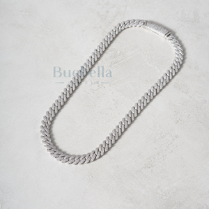 Hip Hop 12mm Moissanite cadena de eslabones cubanos Miami gargantilla collar 925 Plata VVS Moissanite Iced joyería fina - Product Image 3