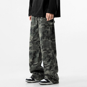 Quantité minimale de commande bas 25 pantalons Streetwear imprimé coton sergé jambe large Camouflage Camo charpentier pantalon tactique Baggy Cargo pantalon hommes - Product Image 5
