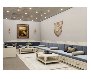 Diseño interior árabe Majlis, diseño clásico moderno, elegante conjunto de sala de estar, asientos de esquina de lujo, diseño que ahorra espacio - Product Image 1
