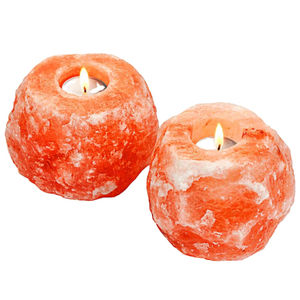 Bougeoir en pierre naturelle fabriqué à la main et décoratif OEM Bougeoir en cristal de sel de l'Himalaya pour thé de roche - Product Image 2
