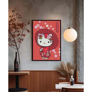 โปสเตอร์เฮลโลคิตตี้ของญี่ปุ่น ดีไซน์กระดาษทนทานสำหรับตกแต่งผนัง - Product Image 2
