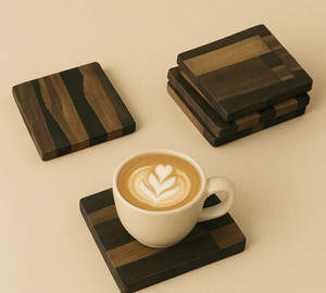 Posavasos de Madera de Nogal de Lujo, Ecológicos, Reutilizables y Resistentes al Calor para Uso en el Hogar, Restaurantes y Hoteles - Product Image 3