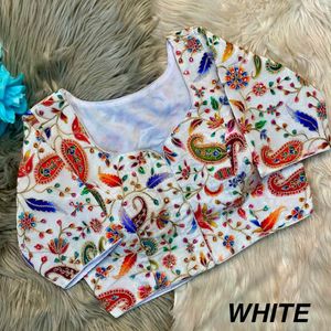 Blusa de Seda Crepé Natural Bellamente Elaborada con Estampado Intenso y Bordado Elegante, Ideal para Fiestas de Verano, de Secado Rápido, Exportación de Primera Calidad - Product Image 3