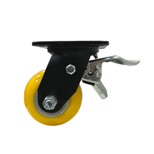 Roue de frein pivotante à roulement à billes en PU robuste de 4 pouces - Product Image 2