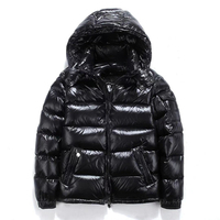 Chamarra Acolchada de Plumas de Alta Calidad con Logotipo Personalizado OEM para Hombre, Chaqueta Gruesa con Capucha de Moda, Bomber de Invierno Brillante Personalizada para Hombre
