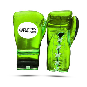 Guantes de boxeo profesionales de cuero genuino con logotipo personalizado para deportes al aire libre - Product Image 5