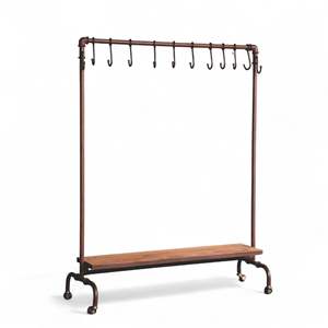 Porte-manteau industriel moderne en fer pour salon, mobilier de maison, avec matériaux en acier, métal et plastique - Product Image 1