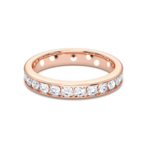 Anillo de banda con Ajuste de canal de media eternidad de diamante redondo de 0,25 quilates de moissanita de quilates hecho en oro sólido - Product Image 2