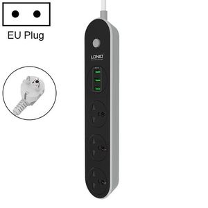 LDNIO SC3301 Smart Power <b>Socket</b> Plug 3x <b>USB</b> Travel <b>Socket</b> <b>with</b> 1.6m European Plug for Home Office - Product Image 1