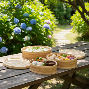 กล่องไม้ไผ่ทรงรีธรรมชาติ ทนทาน งานสานด้วยมือ สำหรับจัดเก็บของใช้ในบ้าน ผู้ผลิตและผู้ส่งออกจำนวนมาก - Product Image 5